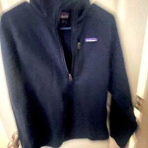 Patagonia 1/4 zip fleece- navy- size small